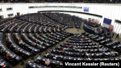 Sala de plen a Parlamentului European din Strasbourg