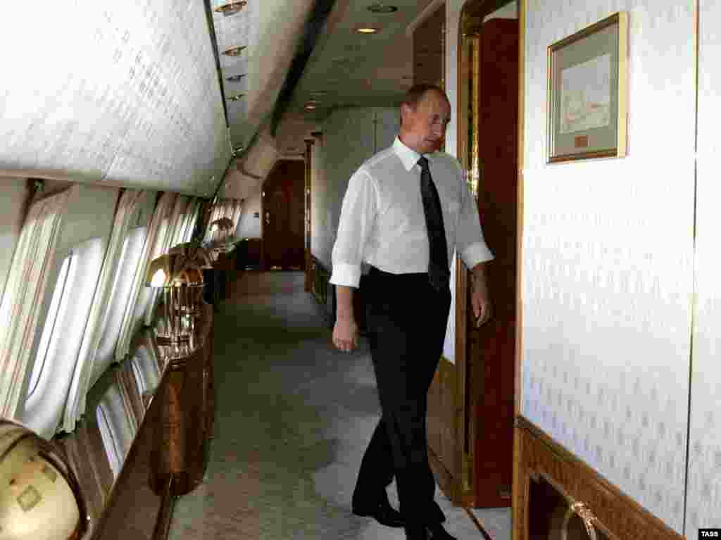 Putin on board one of his presidential planes. According to the report, he has 43 airplanes at his disposal.&nbsp; 