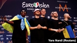 İtaliya-Ukraynanın "Kalush Orchestra" qrupunun üzvləri, 2022 Eurovision mahnı yarışması.