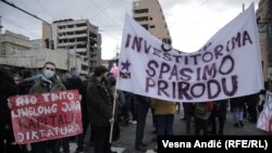Протест на еколошките организации против Рио Тинто во Србија, Белград