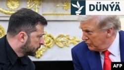 ABŞ-nyň prezidenti Donald Tramp (sagda) we Ukrainanyň prezidenti Wolodymyr Zelenski (arhiw suraty)