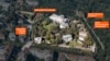 An aerial view of Russia's embassy in Prague