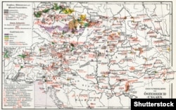 Індустріальна мапа Австро-Угорської монархії, 1910 рік. (Щоб відкрити мапу у більшому форматі, натисніть на зображення. Відкриється у новому вікні)