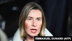 Federica Mogherini , coorodnatoarea politicii externe europene, ianuarie 2018 