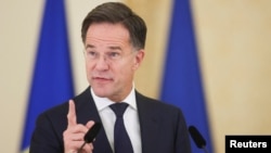 Mark Rutte tokom konferencije za medije u Bukureštu, 05.11.2025.