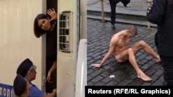 As Russians wondered about Nadezhda Tolokonnikova's location, performance artist Pyotr Pavlensky staged a provocative protest.