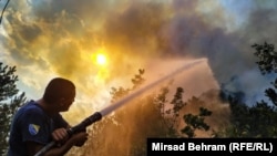 Gašenje požara kod Jablanice, na jugu BiH, 12. august, 2021. 