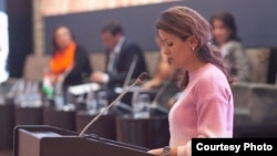 Тахмина Хайдарова на одной из международных конференций