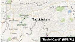 در نقشه برخی از مناطق سرحدی تاجکستان با افغانستان نشان داده شده است