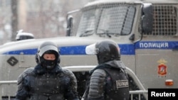 Полиција на протестите во Москва. 31 јануари 2021.