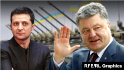Петро Порошенко, праворуч, і Володимир Зеленський (комбіноване фото)