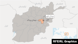 موقعیت ولایت میدان وردک در نقشه عمومی افغانستان 