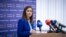 Veronica Dragalin la ultima conferință de presă susținută în calitatea de procuror-șef al Procuraturii Anticorupție.