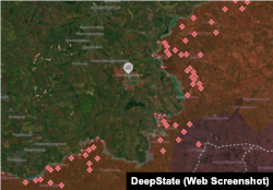 Костянтинівка на карті DeepState на кінець березня 2025 року