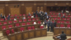 Armenia - Pro-government and opposition lawmakers clash in the Armenian parliament, May14, 2025.