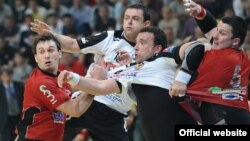 Ванчо Димовски од Металург на ракометниот меч Металург-Вардар во СЦ Борис Трајковски. Полуфинале во СЕХА купот.