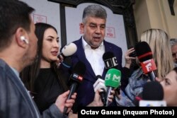 Declaratii de presă făcute de Marcel Ciolacu la sediul Partidului Social Democrat (PSD) din București, 5 mai 2025.