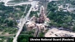  صحنه انفجار در یکی از شهر های اوکراین