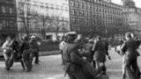 Czechoslovakia -- FILE -- Prague, Narodni trida, November 17, 1989 - A brutal police action against peaceful march of students in Prague on November 17, 1989, sparked the Velvet Revolution, a series of demonstrations that toppled the authoritarian Communi