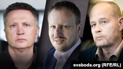 Каляж: Аляксей Знаткевіч, Міхал Кацэвіч, Юры Дракахруст (зьлева направа)