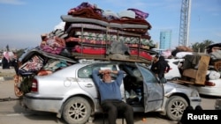 غزه کې کډوال کورونو ته ستنیږي