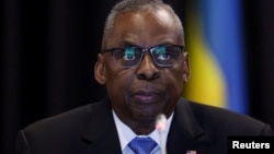 Міністр оборони США Ллойд Остін на відкритті зустрічі Контактної групи з питань оборони України 19 березня 2024 року на авіабазі США в Рамштайні, Німеччина