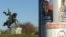 A Tiraspol street festooned with campaign posters during the December legislative elections