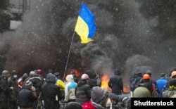 Сутички між силовиками та учасниками протестів. Київ, січень 2014 року