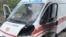 Ukrajinsko vozilo hitne pomoći nakon što je pogođeno u ruskom napadu dronom na Harkivsku oblast u augustu.