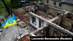 Зруйноване російськими військами село Мощун на Київщині, 19 травня 2022 року. Під час окупації російські військові там коїли важкі воєнні злочини