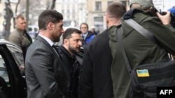 Президент України Володимир Зеленський прибуває на 61-шу Мюнхенську конференцію з безпеки в Мюнхені, південна Німеччина, 14 лютого 2025 року.