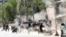 Security forces at the site of a suicide attack in Kabul on April 30.