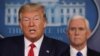 Președintele Donald Trump și vicepreședintele MIke Pence, care conduce strategia administrației pentru combaterea pandemiei de coronavirus, 18 martie 2020