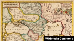Крымское ханство на карте 1707 года, слева – Украина, а справа – Московия