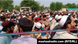A protest against targeted killings in North Waziristan in June.