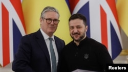 Premierul britanic Keir Starmer și președintele ucrainean Volodimir Zelenski, la Kiev, în ianuarie 2025.