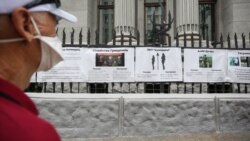 Під час акції «200 днів брехні» на підтримку підозрюваних у справі про вбивство журналіста Павла Шеремета – Андрія Антоненка, Юлії Кузьменко та Яни Дугарь. Київ, 4 липня 2020 року