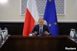 Дональд Туск на тэрміновым пасяджэньні ўраду Польшчы. Варшава, 10 верасьня 2025