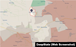 Місто Родинське на мапі DeepState станом на 2 грудня