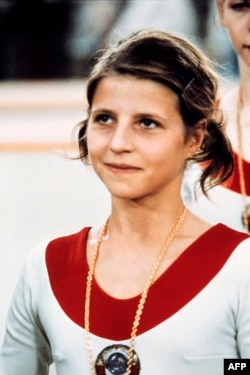 Olga Korbut was just 17 when she won three gold medals at the Olympics in Munich in 1972.