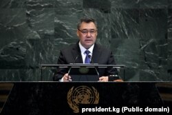Президент Кыргызстана Садыр Жапаров на сессии ГА ООН, 23 сентября 2025 года