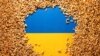 FILE PHOTO: Illustration shows Ukrainian flag and grain