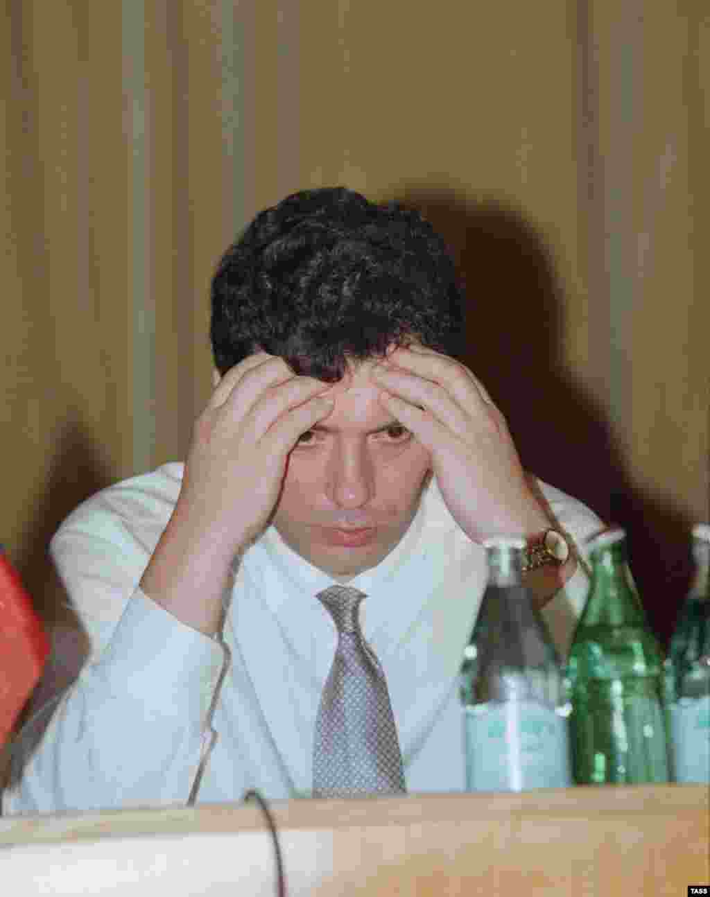 Nemtsov speaks during his first 100 days in office as deputy prime minister in 1997.