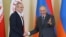 Armenia - Armenian Prime Minister Nikol Pashinian meets Iranian President Masoud Pezeshkian in Yerevan, August 19, 2025.