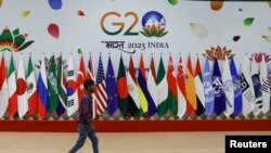 بیرق های کشور های عضو « گروه ۲۰» در هندوستان 