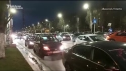 Coada la o benzinărie din București