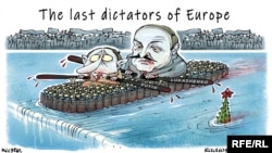Caricatură politică din Ucraina: „Ultimii dictatori ai Europei".