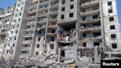 Сграда в Одеса след руска бомбардировка, 1 юли 2022 г.