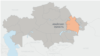 Абайская область на карте Казахстана