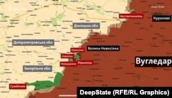 Новопавловское направление на карте проекта DeepState